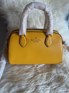 kate spade saffiano leather mini satchel in bright yellow